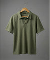 Men's T-Shirt Johnny Collar Green Tsh-5991