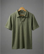 Men's T-Shirt Johnny Collar Green Tsh-5991