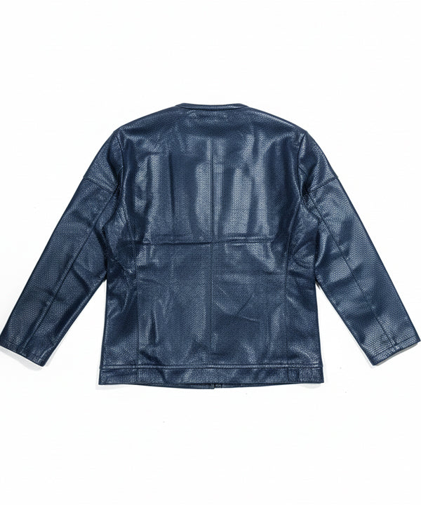 Men's Leather Jacket - Blue Jk-0314