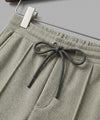 Waffle Knit Elastic Waist Trousers - Green Lwr-0694