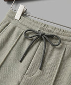 Waffle Knit Elastic Waist Trousers - Green Lwr-0694
