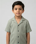 HR clothing Kids Half Sleeves Shirt - L-Green BSH-0116