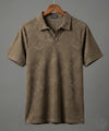 Men's T-Shirt Collar Brown Tsh-7025