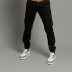 HR Clothing Men's Cargo Trousers - Black LWR-0485