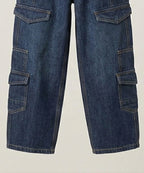 Boys Navy Multi-Pocket Baggy Jeans- Bjp-0299