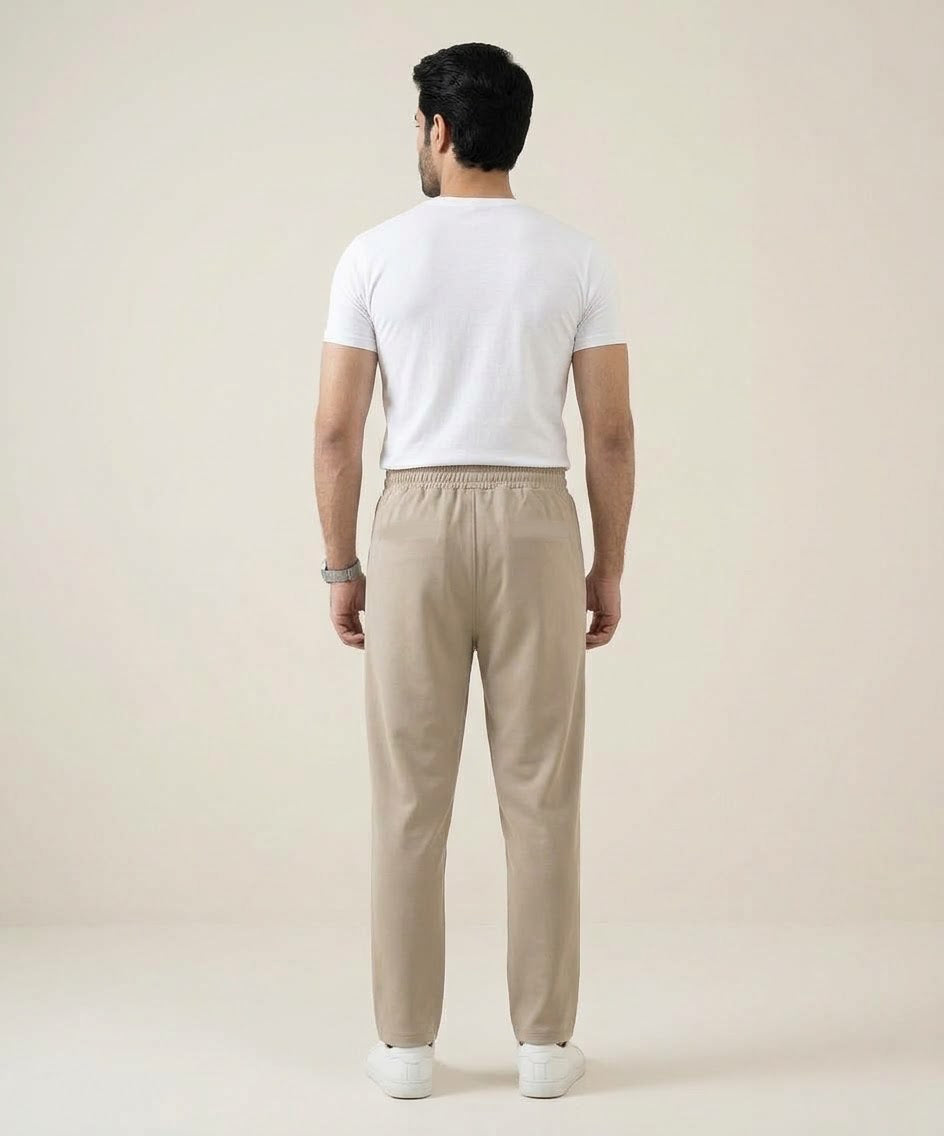 Men’s Inter Lock Smart Baggy Waffle Trouser– LWR-0714 Beige