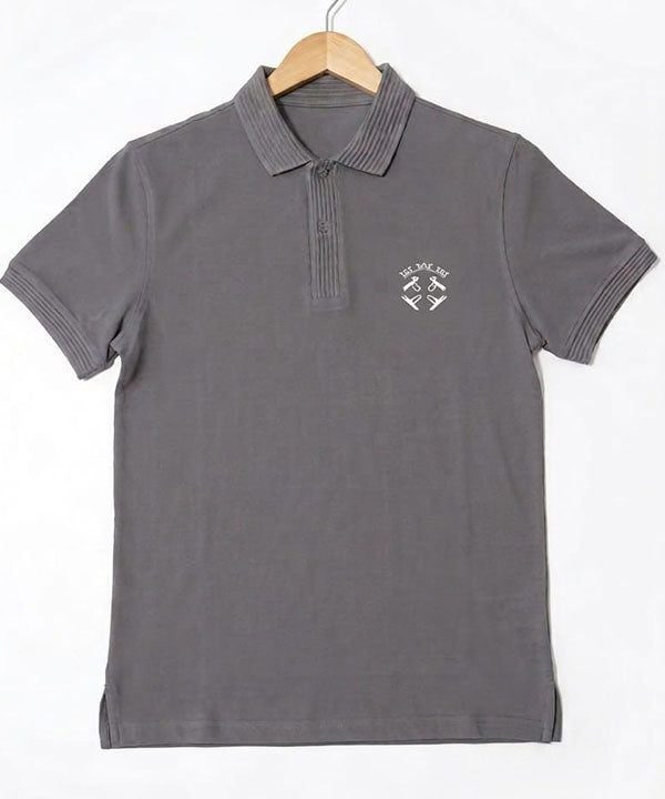 Premium Ribbed Collar Polo T-Shirt Grey TSH-7162