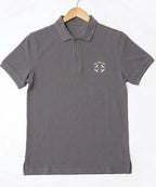 Premium Ribbed Collar Polo T-Shirt Grey TSH-7162