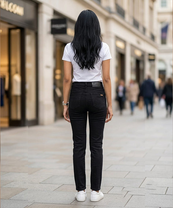 HR Clothing Women's Slim Fit Denim Jeans-LJP-0088–Black