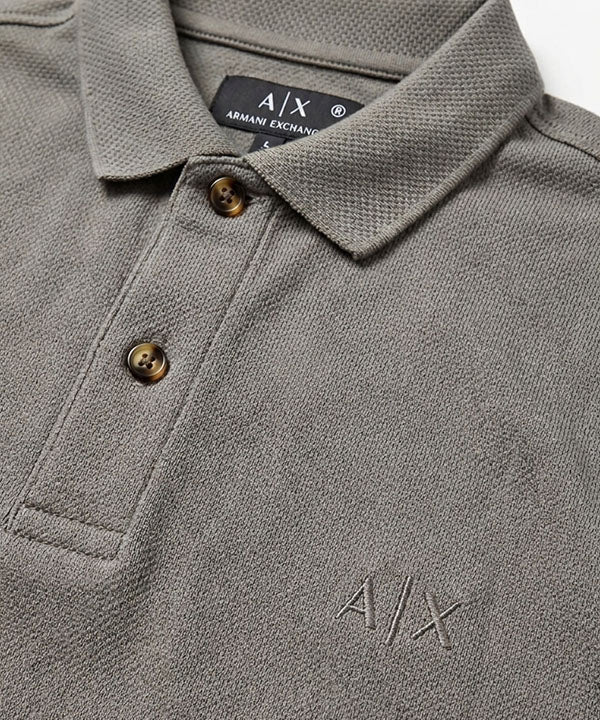 A|X Logo Self-Textured Polo T-Shirt TSH-7163 Grey