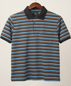MEN'S T-SHIRT COLLAR MAROON STRIPE OLD MONEY TSH-5916