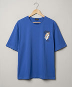HR Clothing Men's Blue Printed Drop Shoulder T-Shirt - TSH-5762