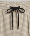 Men’s Pinstripe Drawstring Baggy Trousers- LWR-0688 Beige Stripe