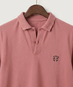Premium Ribbed Collar Polo T-Shirt Pink TSH-7162