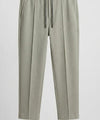 Waffle Knit Elastic Waist Trousers - Green Lwr-0694
