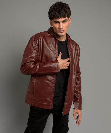 HR Clothing Men's Leather Jacket - DX Red