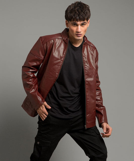 HR Clothing Men's Leather Jacket - DX Red