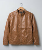 Men's Faux Leather Jacket Jk-0287 Mustard