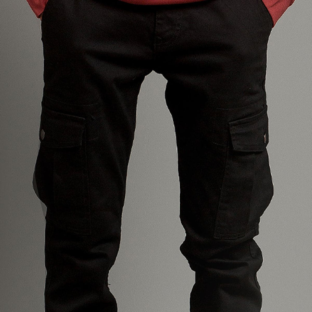 HR Clothing Men's Cargo Trousers - Black LWR-0485