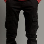 HR Clothing Men's Cargo Trousers - Black LWR-0485