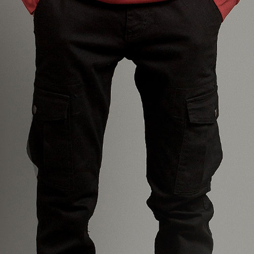 HR Clothing Men's Cargo Trousers - Black LWR-0485