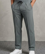 Men’s Pinstripe Drawstring Co-Ord Suit– Relaxed Fit- Green Stripe