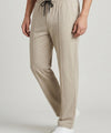 Men’s Pinstripe Drawstring Co-Ord Suit– Relaxed Fit- Beige Stripe