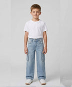 Boys Comfortable Relaxed Fit Baggy Denim jeans - Ice Blue Bjp-0291
