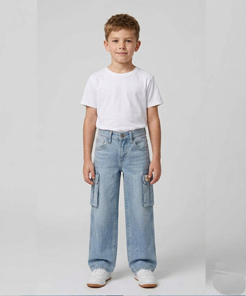 Boys Comfortable Relaxed Fit Baggy Denim- Ice Blue Bjp-0291