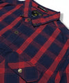 Men's Casual Checkered Shirt - Red Chk SHC-1719 (ORG)