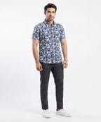 Men's Casual Printed Blue Half Sleves Shc-1776 (H)