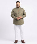 Men's Over Size Casual Shirt - Texture Green Shc-1391 ORG