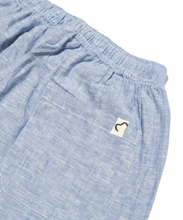 HR Clothing Men's Linen Trousers - L Blue LWR-0537