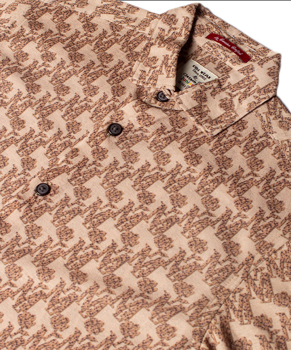 HR clothing Kids Half Sleeves Shirt - Printed Beige BSH-0110