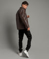 HR Clothing Men's Leather Jacket - Coffee