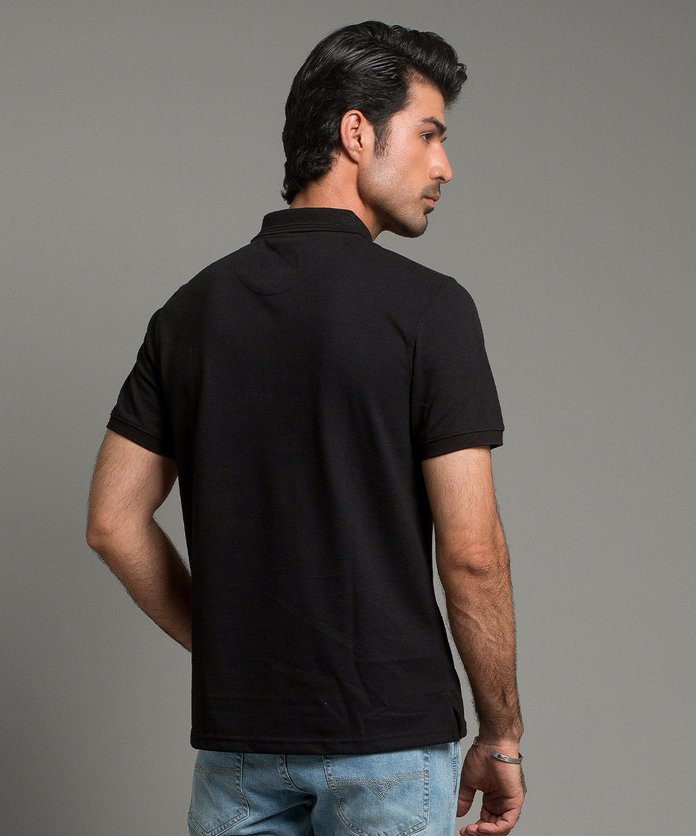 HR Clothing Men's Polo T-Shirt Black TSH-5546