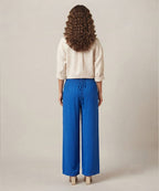 Women's Western Casual Blue Palazzo Trousers LPZ-0058