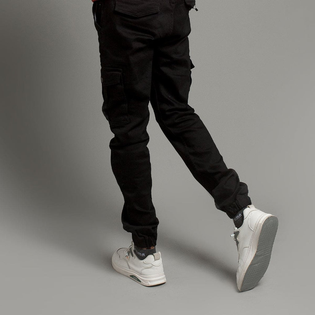 HR Clothing Men's Cargo Trousers - Black LWR-0485