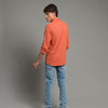 HR Clothing Men's Casual Textured Shirt - Orange