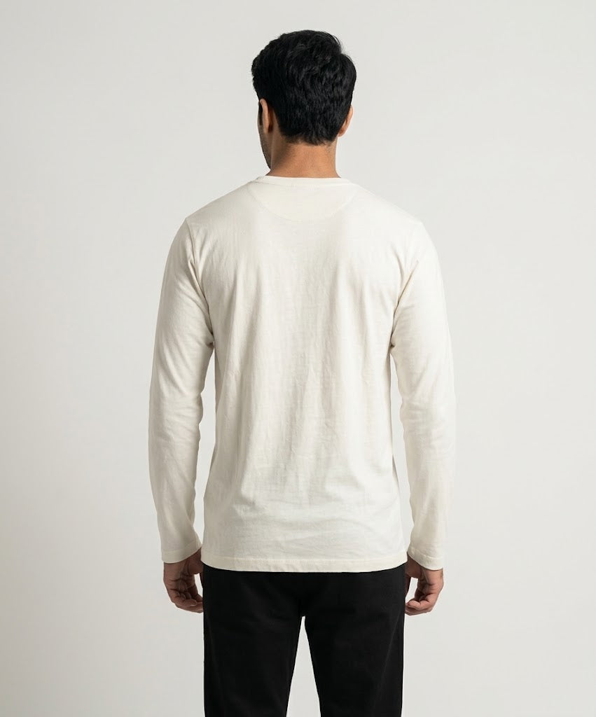 HR Clothing Men’s Off-White Full-Sleeves T-Shirt – TSH-5603