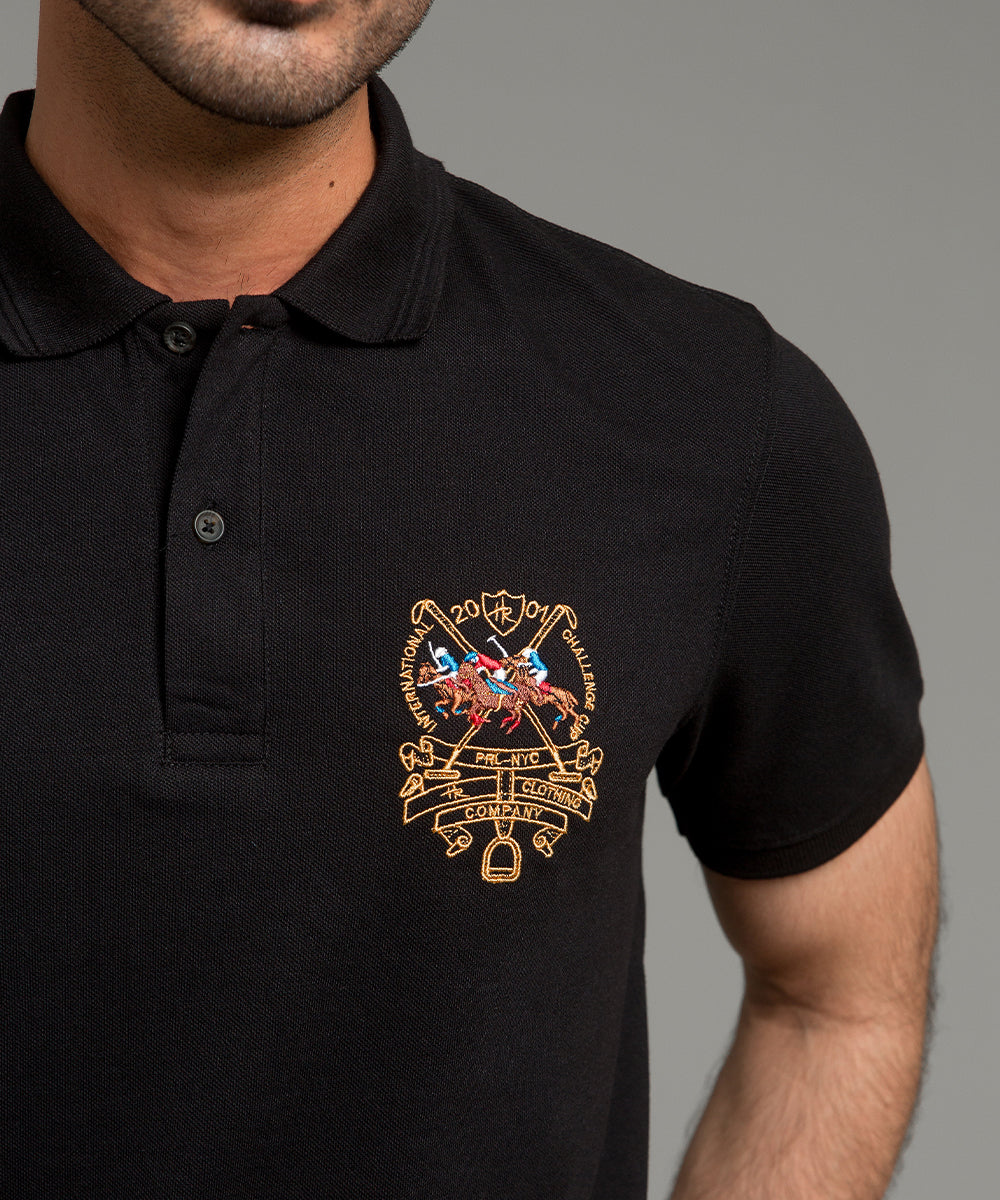 HR Clothing Men's Polo T-Shirt Black TSH-5546