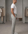 Men’s Pinstripe Drawstring Baggy Trousers- LWR-0688 Grey Stripe