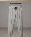 Men’s Pinstripe Drawstring Baggy Trousers- LWR-0688 Grey Stripe