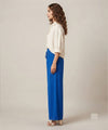 Women's Casual Blue Palazzo Trousers LPZ-0058