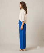 Women's Western Casual Blue Palazzo Trousers LPZ-0058