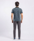 MEN'S T-SHIRT COLLAR MAROON STRIPE OLD MONEY TSH-5916