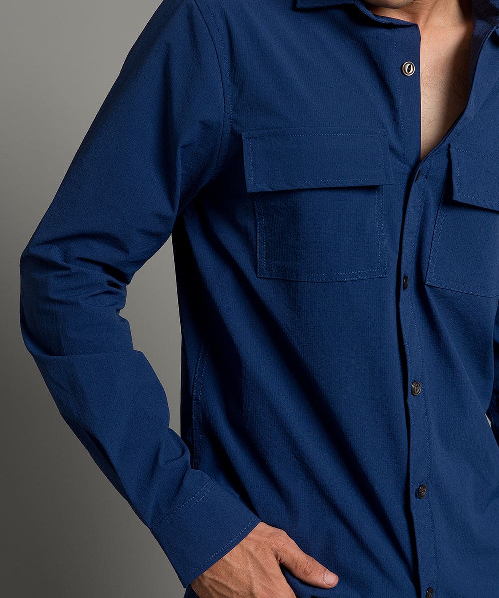 Men's Casual Textured Shirt - Blue Shc-1970