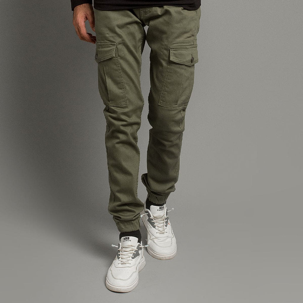 HR Clothing Men's Cargo Trousers - Green LWR-0486