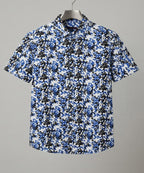 Men's Casual Printed Blue Half Sleves Shc-1776 (H)