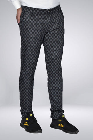 Cotton Checkered Chino Cp-0408 Black